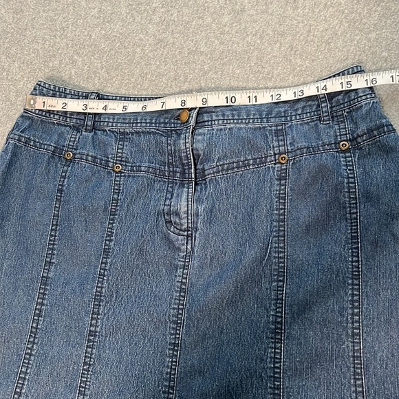 Y2K Midi Denim Skirt Size 12 Long Modest Country - Picture 3 of 11